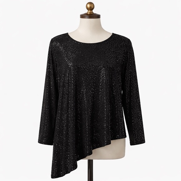 Slinky Brand Tops - Slinky brand asymmetrical All sequin tunic top size 3X